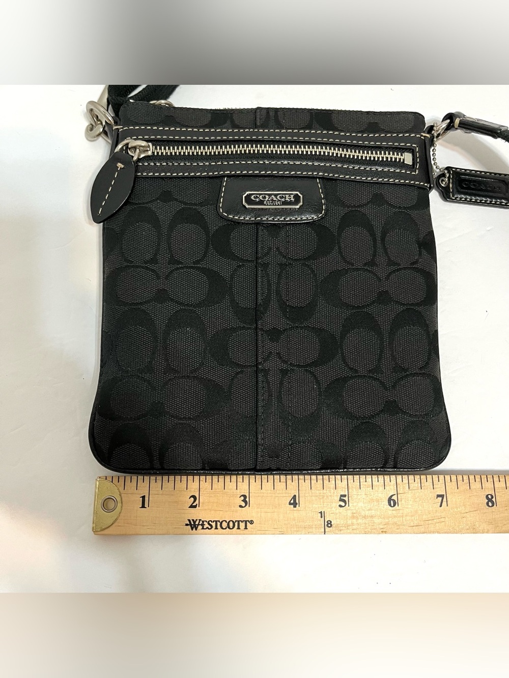 Coach Black Penelope Crossbody Signature Jacquard Canvas Swingpack - Picture 9 of 16